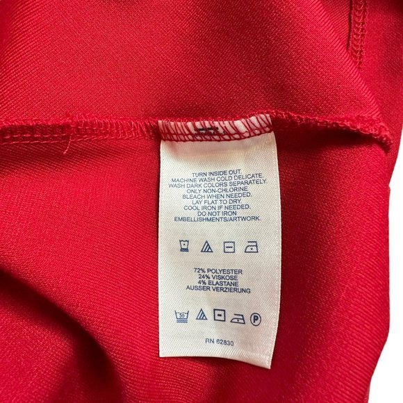 Land’s End Fit & Flare Dress Size S P 6-8 Red Sequin Neck Stretch Knee Length - Picture 12 of 12